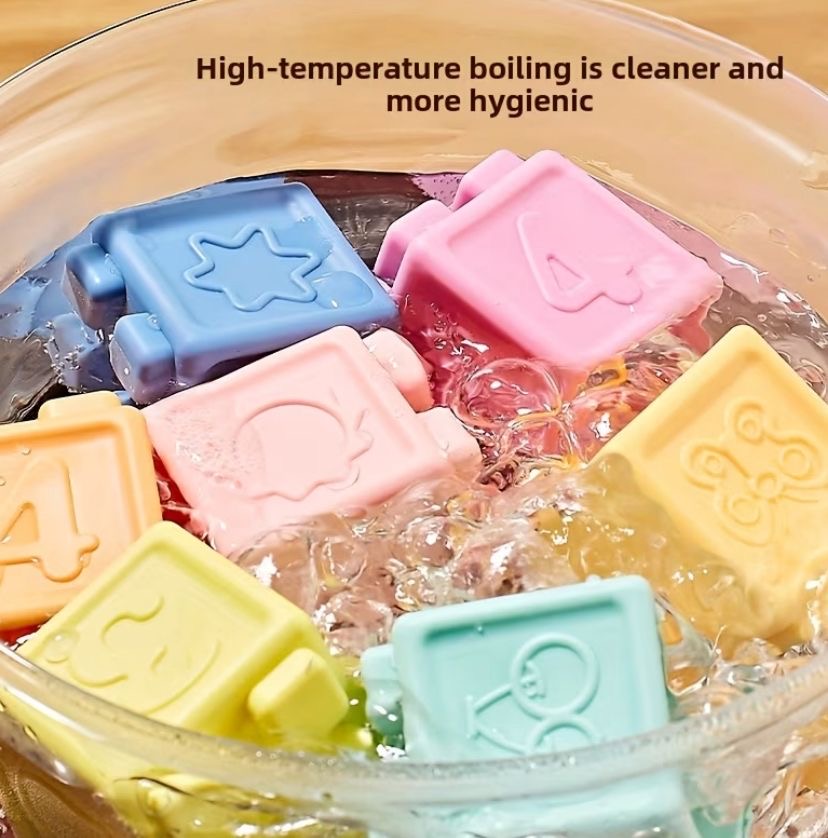 Cubos de silicona para bebés Bloques de construcción x16 - Imagen 2