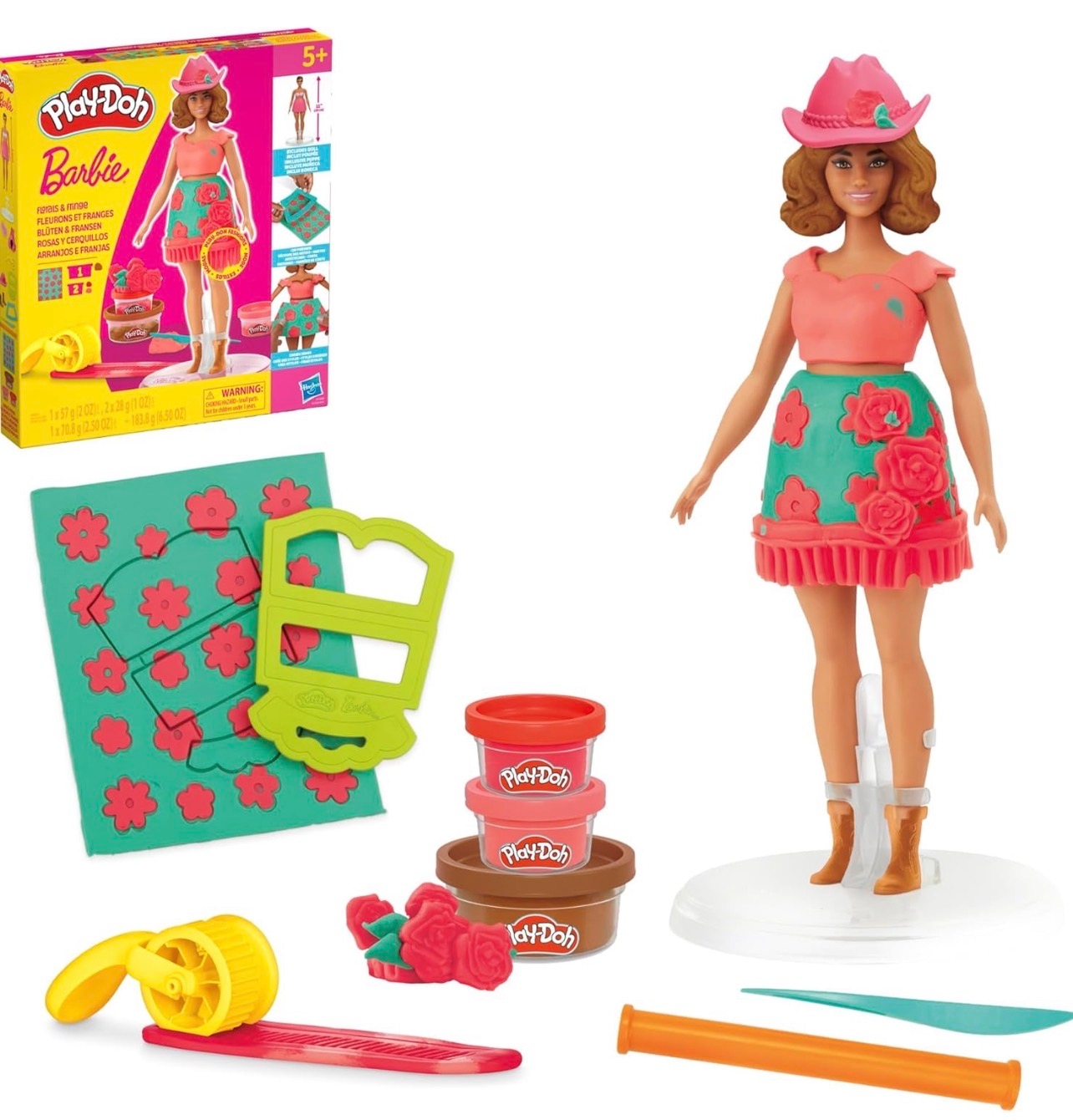 Playdoh Juego de Barbie Castaña vaquera para hacer ropa