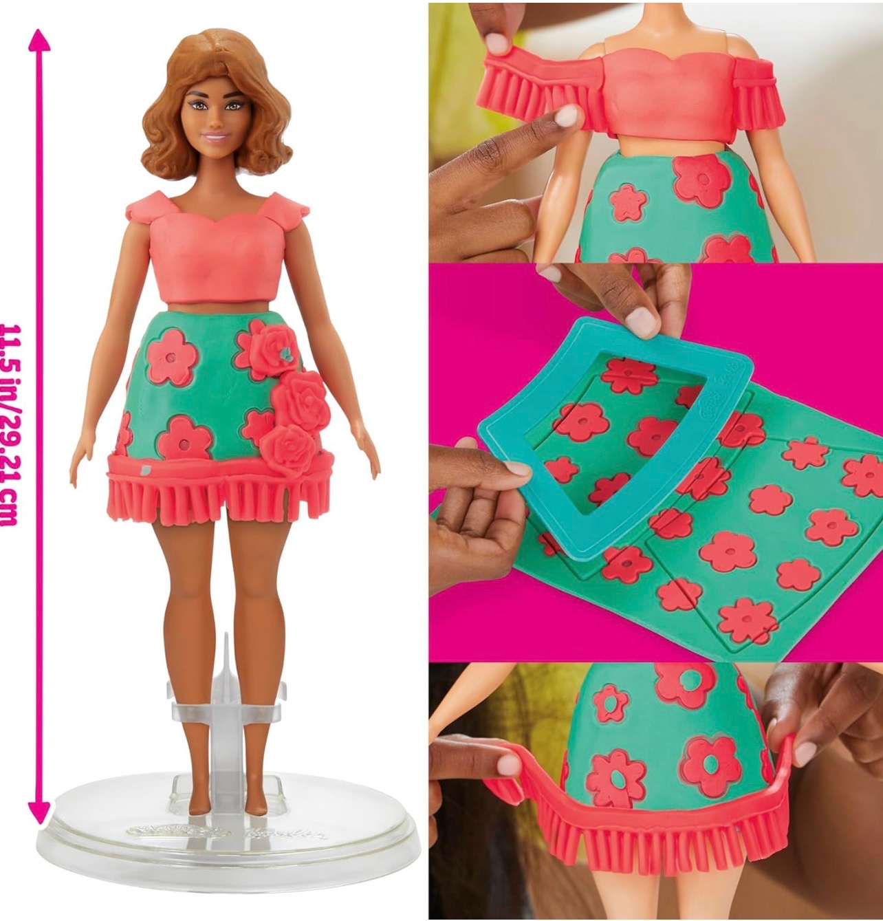 Playdoh Juego de Barbie Castaña vaquera para hacer ropa - Imagen 3