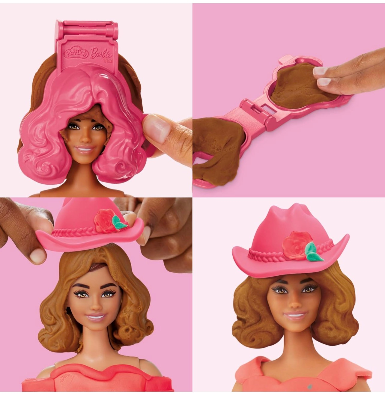 Playdoh Juego de Barbie Castaña vaquera para hacer ropa - Imagen 4