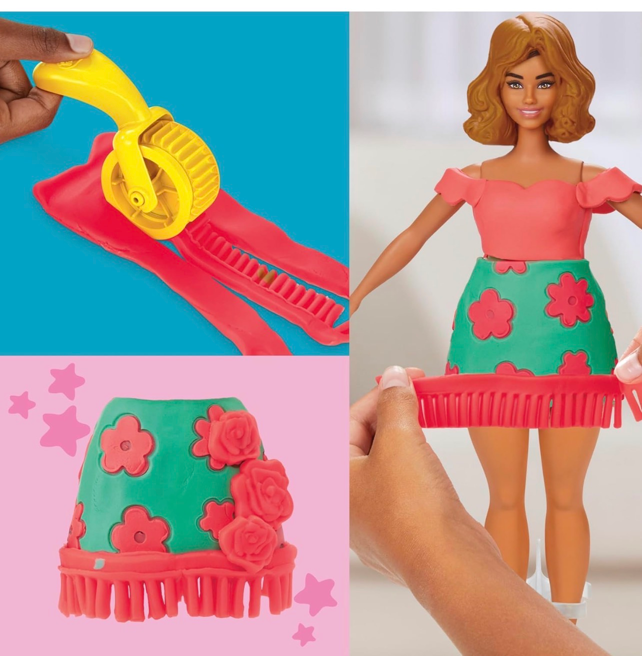 Playdoh Juego de Barbie Castaña vaquera para hacer ropa - Imagen 5