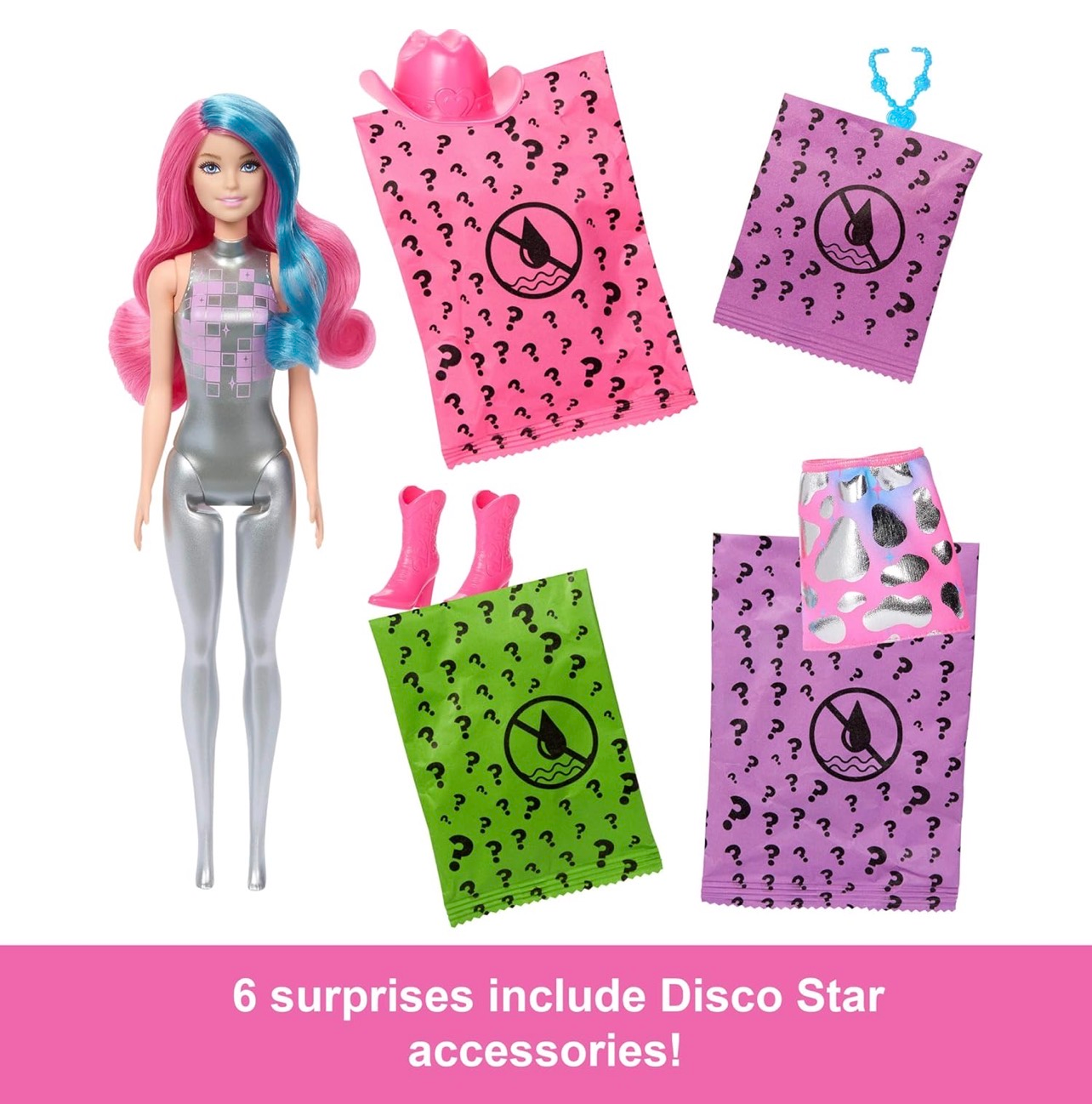 Barbie color reveal con 6 sorpresas serie Disco Star - Imagen 4