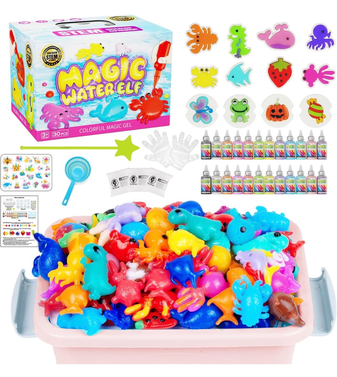 Magic Water elf Kit para hacer Squishy x24 colores y moldes