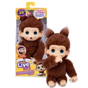 My baby monkey minis Little Live Pet Chiky mono con 20 sonidos y reacciones