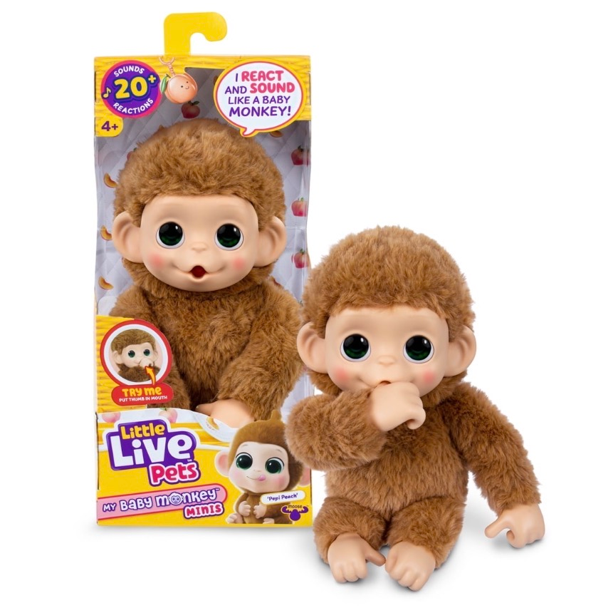 My baby monkey minis Little Live Pet Pepi mono con 20 sonidos y reacciones