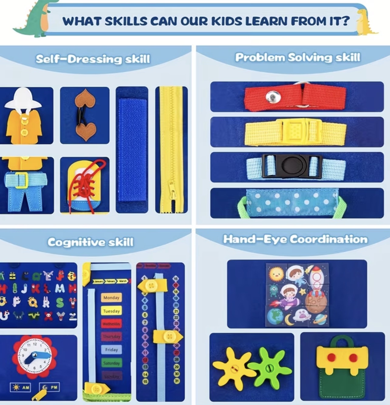 Libro sensorial ocupado Montessori de aprendizaje para bebés - Imagen 2