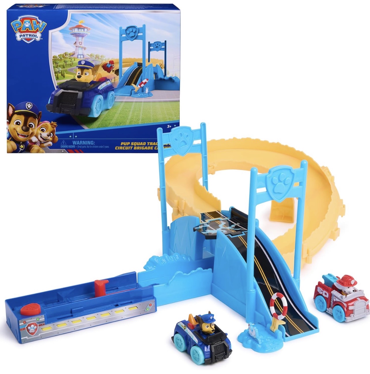 Paw Patrol pista lanzadora de vehículos con Chase y Marshall