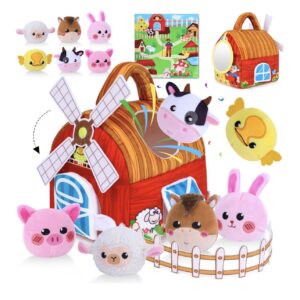 Granja de felpa sensorial Montessori para habilidades motoras