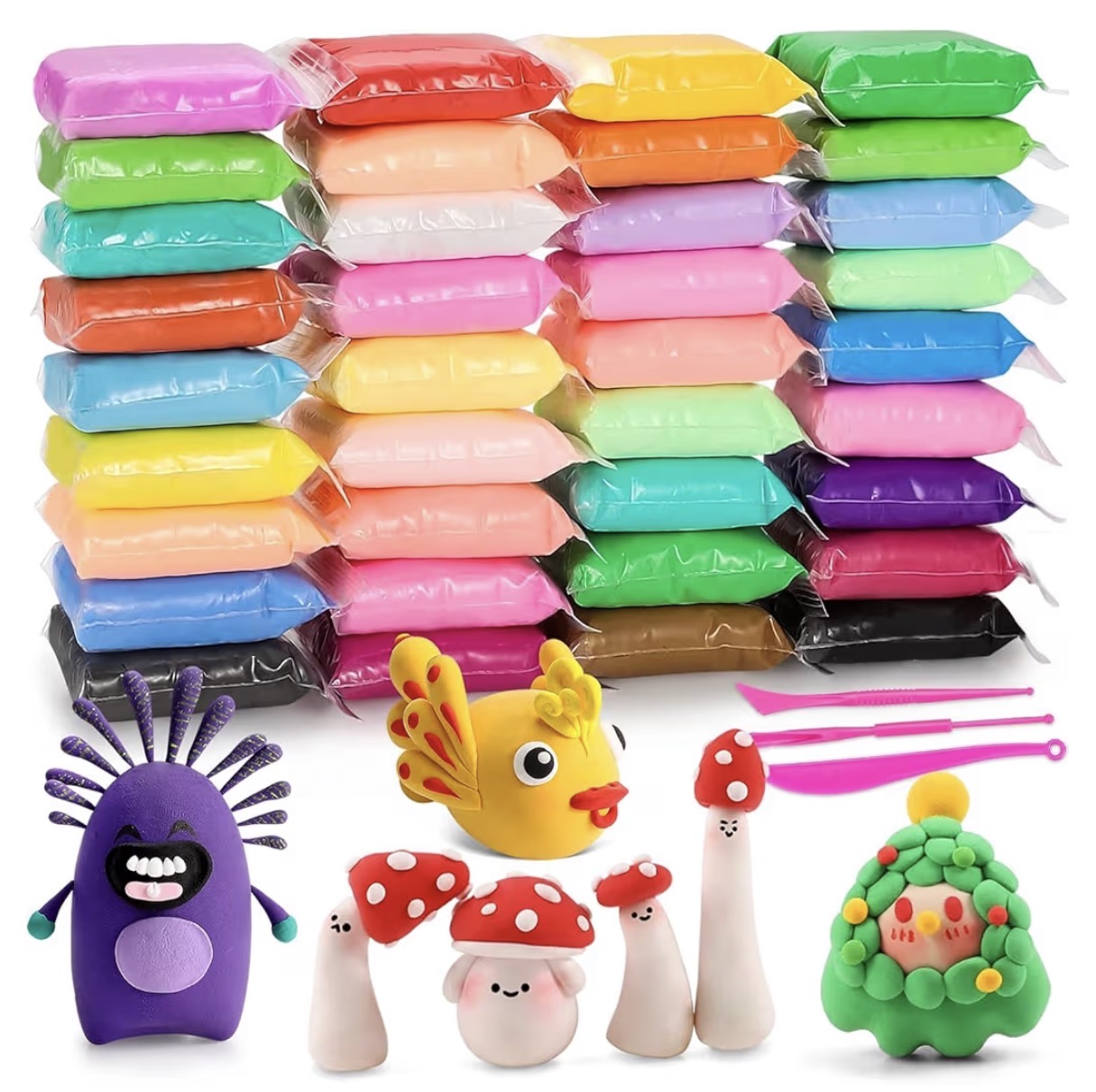 Kit de arcilla de secado rápido moldeable x36 colores