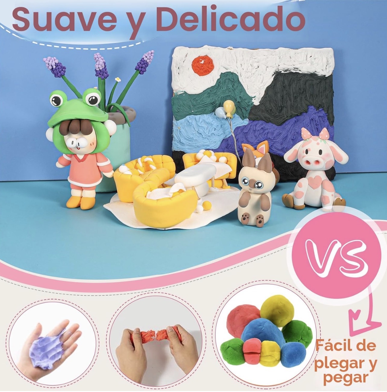 Kit de arcilla de secado rápido moldeable x36 colores - Imagen 4