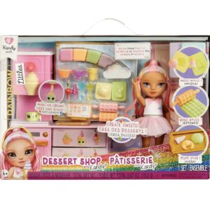 Rainbow High Littles Tienda de postres de Kandy con masa