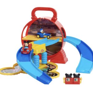Juego portátil Mickey +2 carritos Garage, pista, gasolinera y Car wash