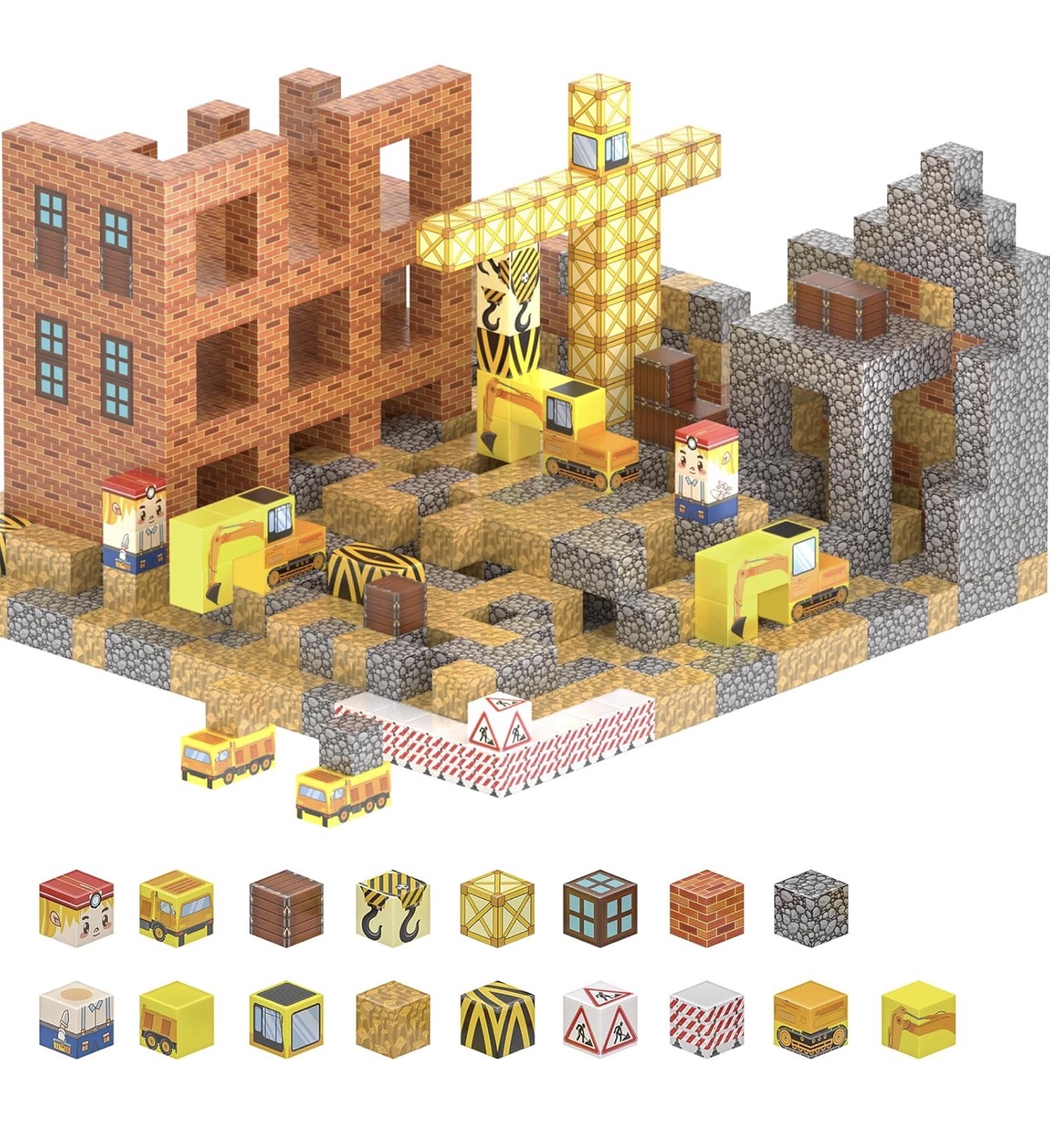 Bloques magnéticos de cubo Construcción e ingeniería 100 piezas