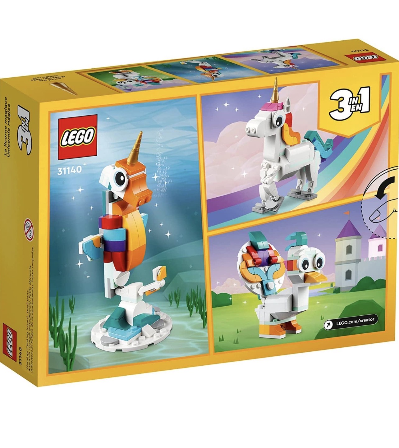LEGO creator 3 en 1: Unicornio, pavo y caballito de mar - Imagen 3