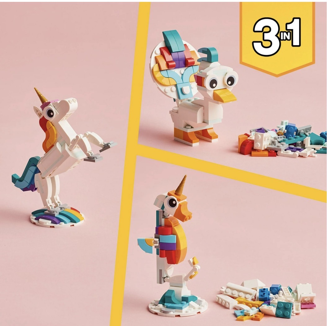 LEGO creator 3 en 1: Unicornio, pavo y caballito de mar - Imagen 5