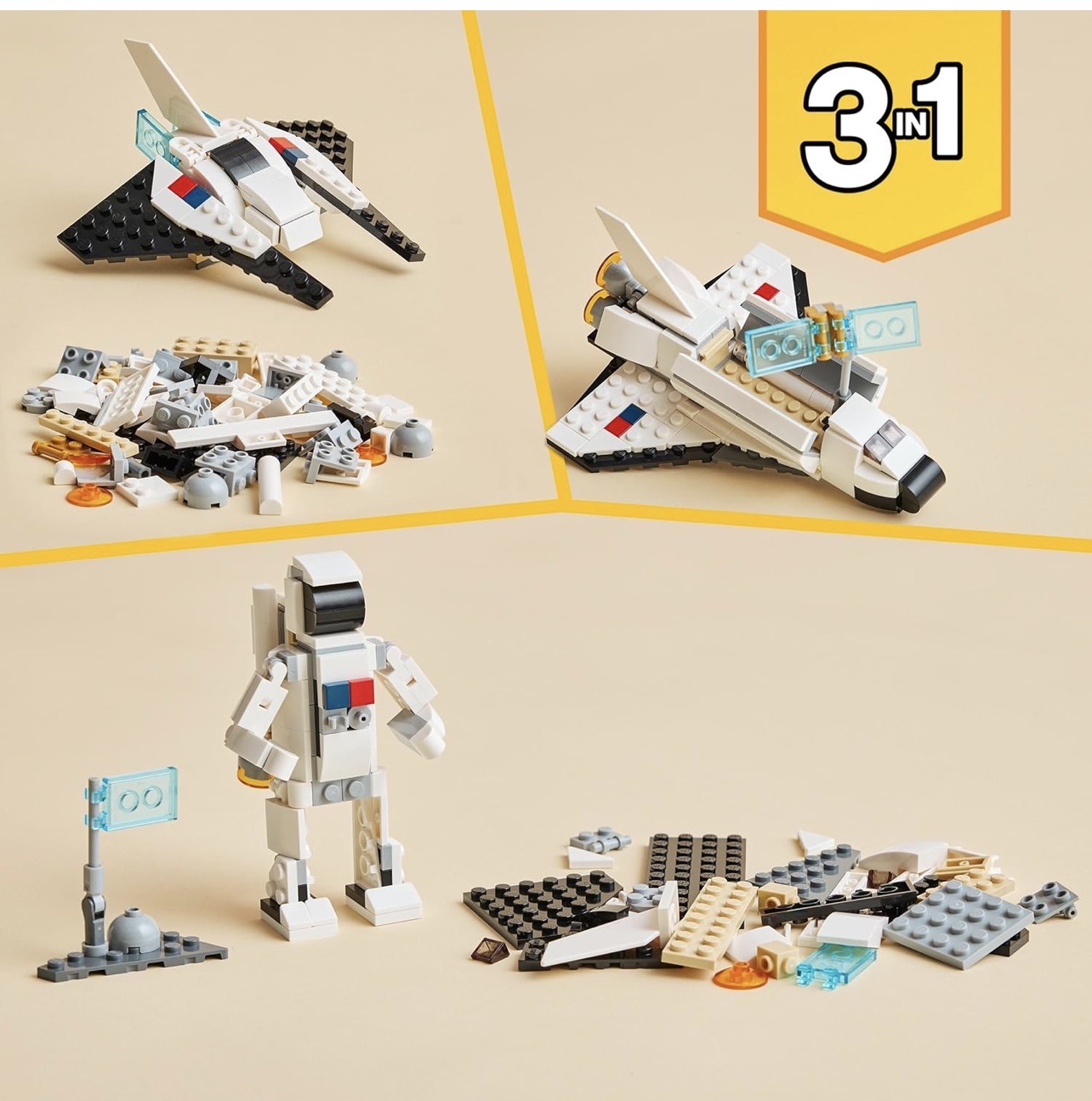 LEGO creator 3 en 1: Nave, transbordador, astronauta - Imagen 3
