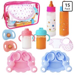 Accesorios de alimentación y cuidados para muñecas x15 piezas
