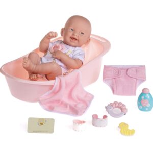 Bebé newborn JC Toys de 30cm con 10 piezas para el baño