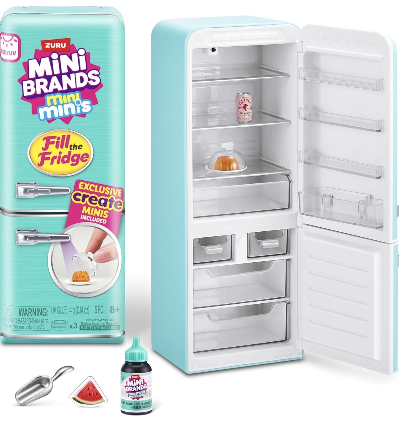 Nevera mini brands con luz UV en refrigerador