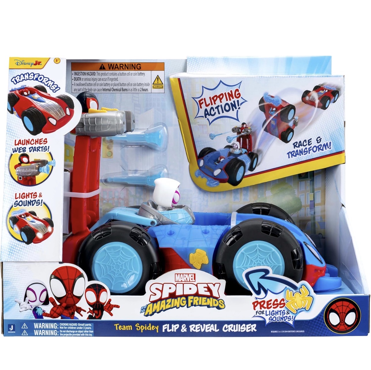 Carro 2 en 1 Spidey gira y revela Con luces y sonidos - Imagen 5