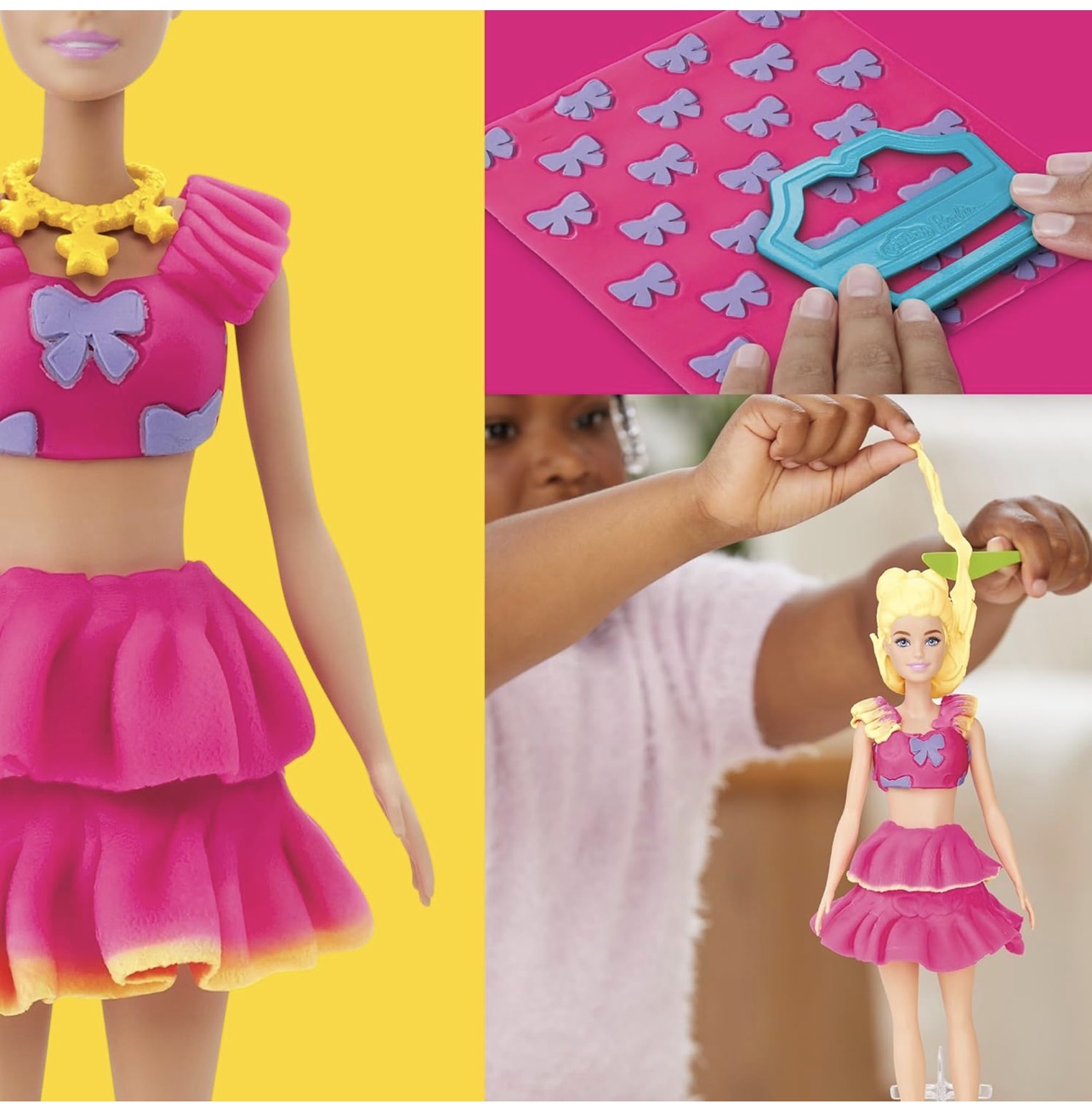Playdoh Juego de Barbie rubia para hacer moda - Imagen 4