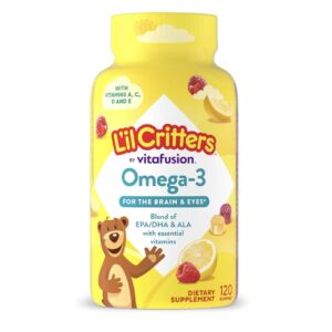 Omega-3  Sabores de frutas naturales 120 Gommies Aceite de pescado LIL CRITTERS