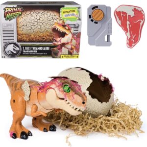 Dinosaurio a control remoto con 100 reacciones y eclosiona de huevo